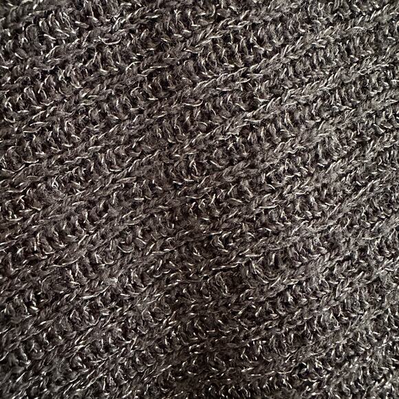 EILEEN FISHER | Black Merino Wool Sparkle Long Open Front Cardigan | Extra Small - Picture 3 of 4